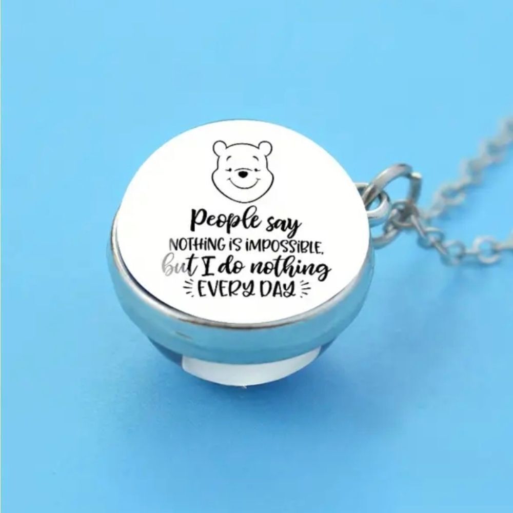 Disney Winnie The Pooh Glass Ball Necklace